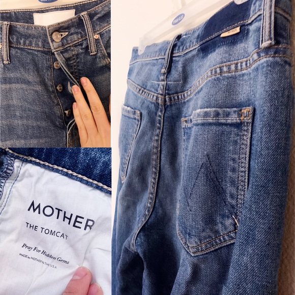 Mother Superior The Tomcat Jeans Pray for Hidden Gems Denim Straight Distressed - Picture 13 of 17